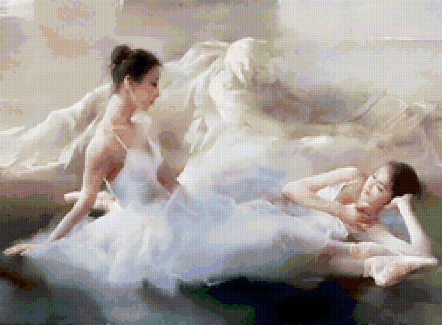 балерины - девушка, балерина, красота, акварель - предпросмотр