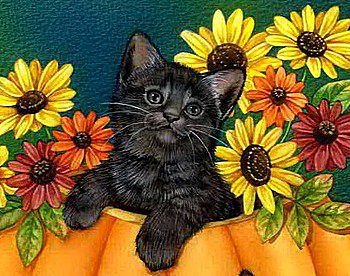 588 - цветы, животные - оригинал