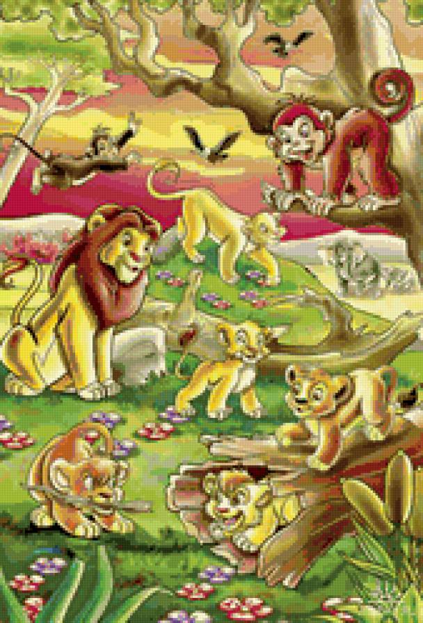 Друзья - животные, живопись, пейзаж - предпросмотр