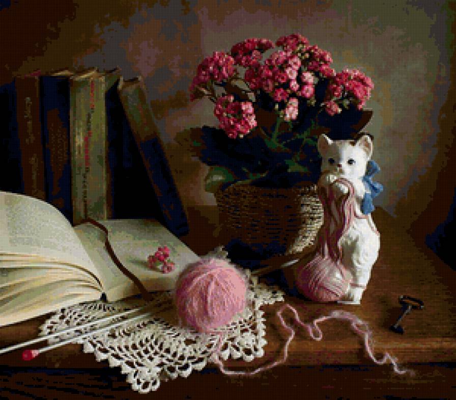 №110292 - цветы, книга, букет - предпросмотр