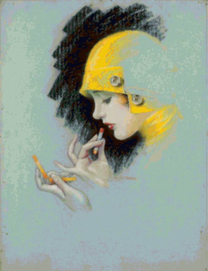 №110299 - ретро, девушка, винтаж, плакат, помада - предпросмотр