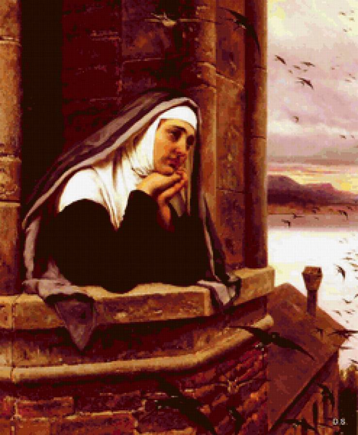 №110302 - девушка, церковь, монахиня - предпросмотр