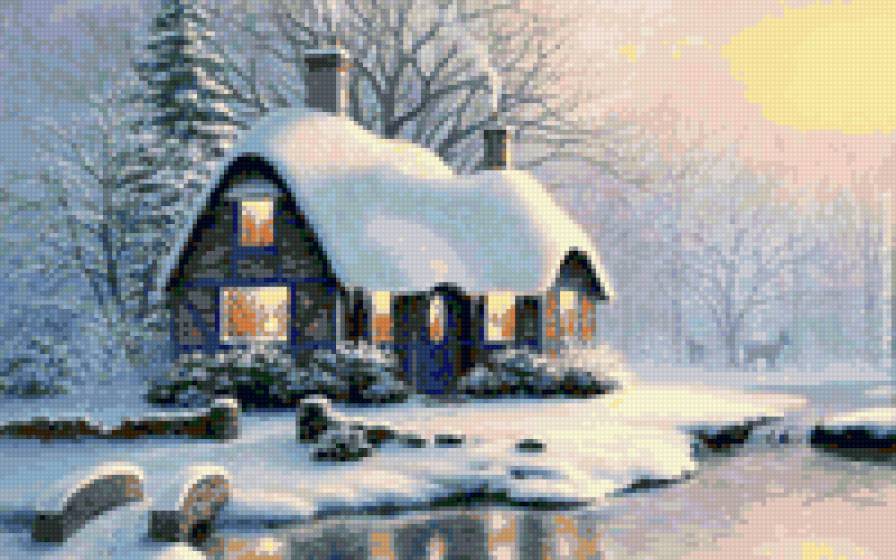 зима - домик - предпросмотр