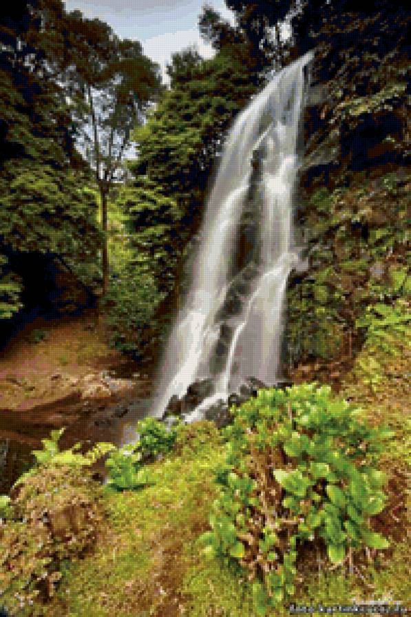 Пейзаж - пейзаж, природа, лес, водопад - предпросмотр