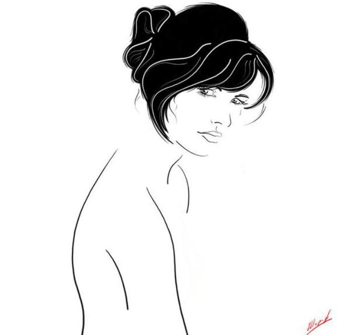 Серия "Графика жизни. Она" - девушка - оригинал