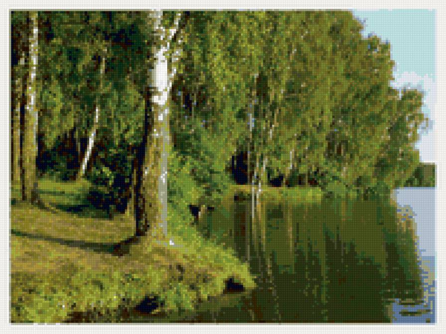 природа - пруд, природа, береза - предпросмотр