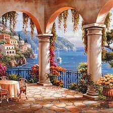 Схема вышивки «вид на море»