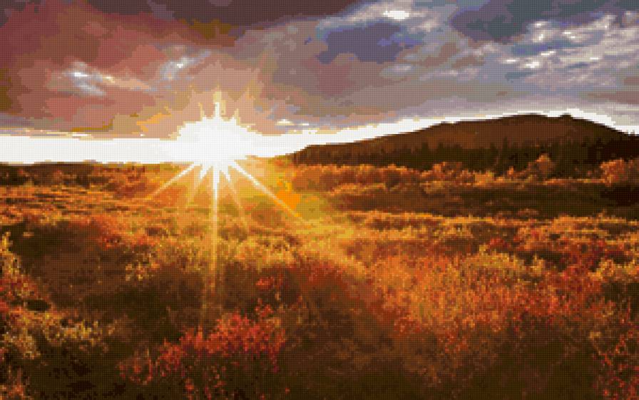 №111045 - закат, картина, искусство, природа, живопись - предпросмотр