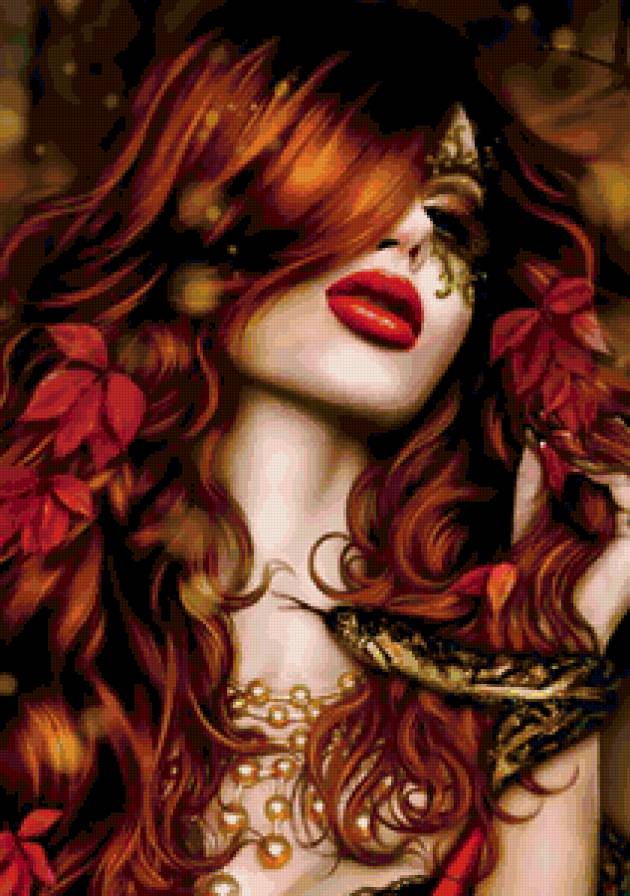 Загадка женской красоты. Фрагмент - картина, девушка, портрет, красота женщины - предпросмотр