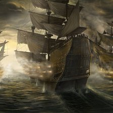 Схема вышивки «корабль»