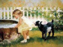 девочка - животные, дети - оригинал