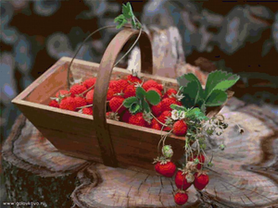 Земляника в корзине - земляника, корзина, ягоды - предпросмотр