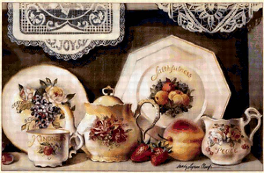 Сервиз - сервиз, фрукты, посуда - предпросмотр