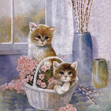 Схема вышивки «котята»