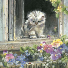 Схема вышивки «котенок»