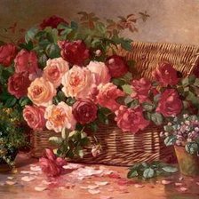 Схема вышивки «корзина роз»