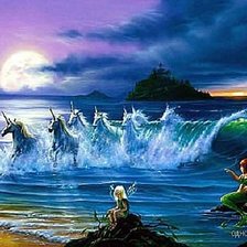 Схема вышивки «кони-волны»