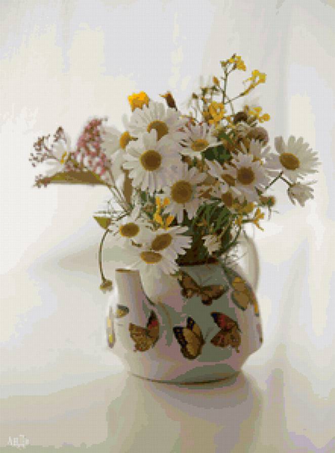 ромашки - пейзаж, кухня, уют - предпросмотр