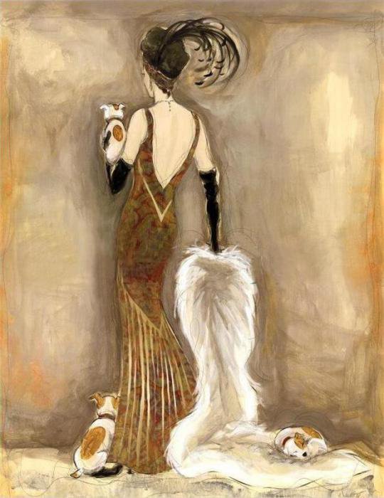 Ретро-гламур - карен дюпре, живопись - оригинал