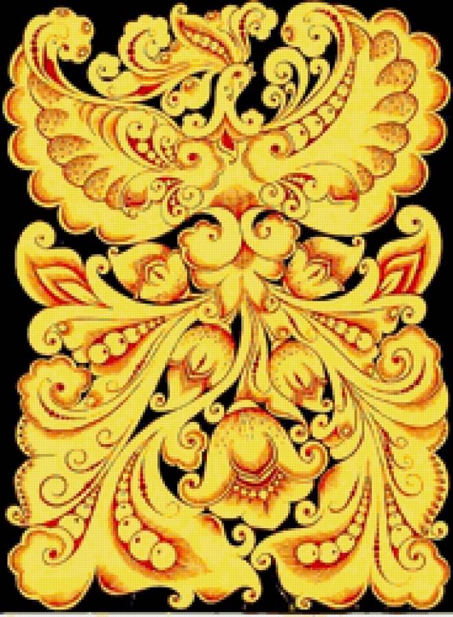 Жар-птица - хохлома, декор, роспись, панно - предпросмотр