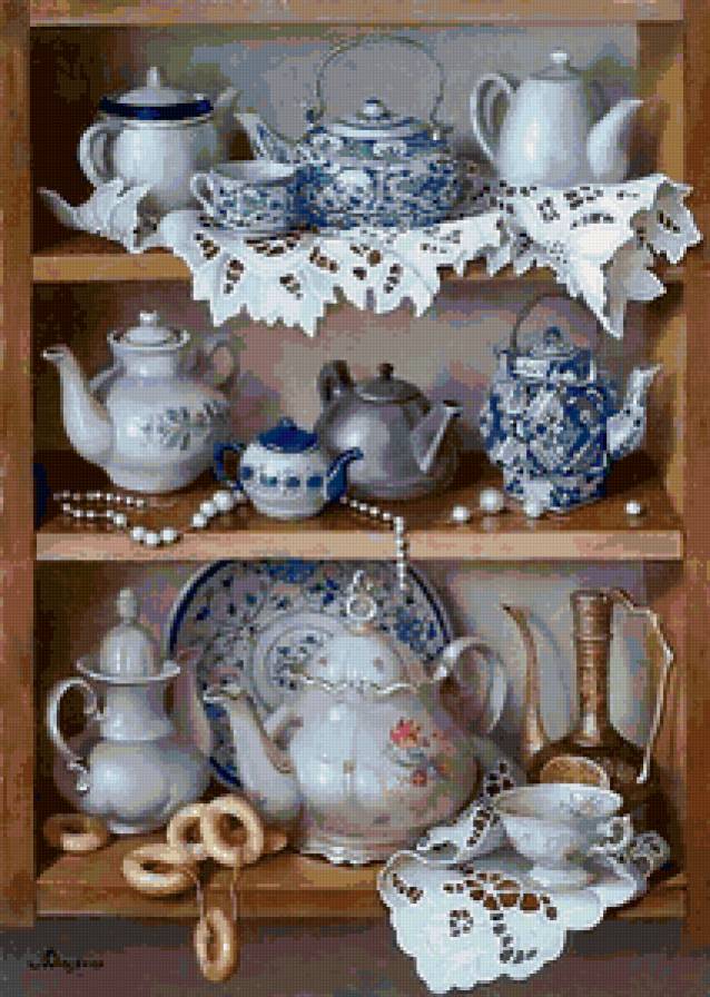 Натюрморт - гжель - натюрморт - предпросмотр