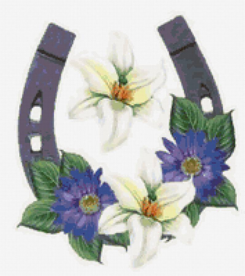 подкова на счастье - цветы, подкова - предпросмотр