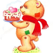 Схема вышивки «мишка с тортом»