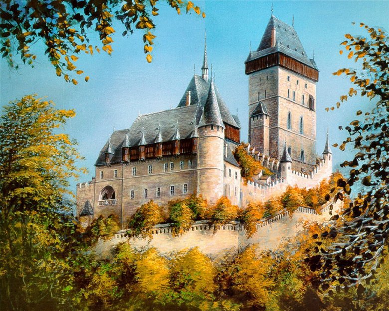замок-крепость - замок, здание, пейзаж - оригинал