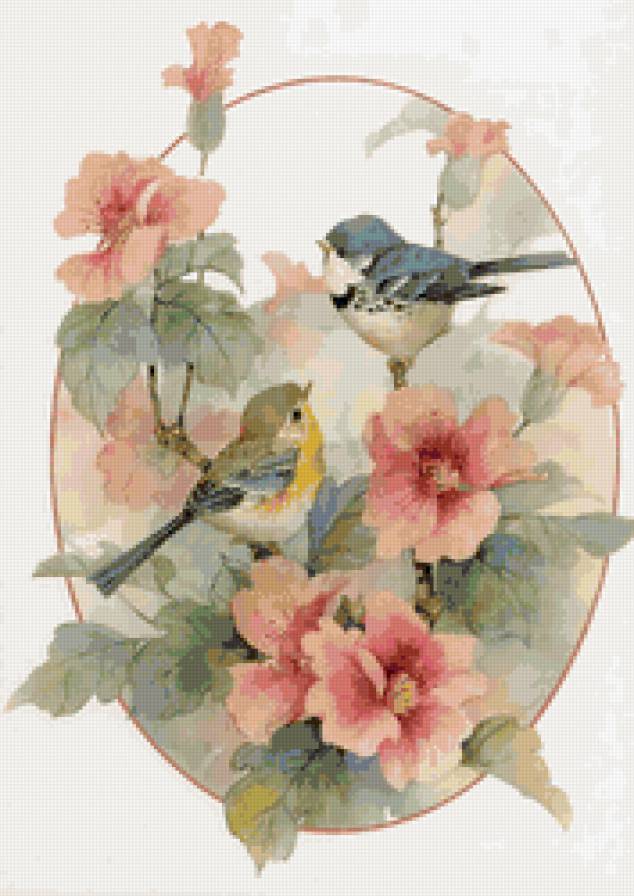 птички в цветах - цветы, птицы - предпросмотр