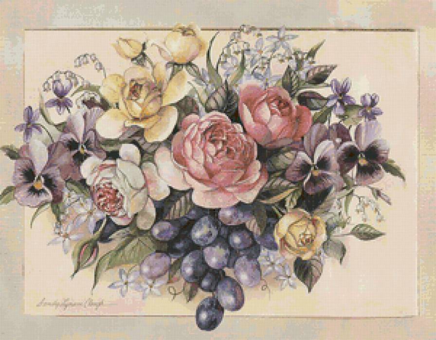 цветы с виноградом - цветы - предпросмотр
