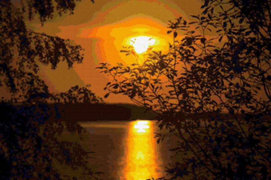 №113667 - природа, закат, живопись, картина, искусство - предпросмотр