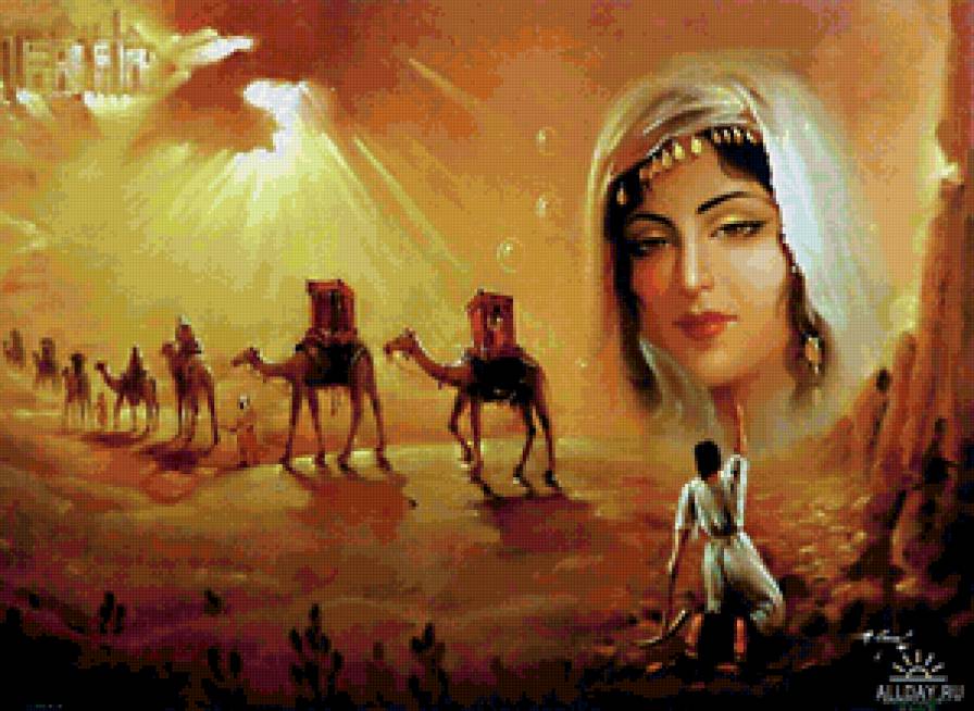 королева пустыни - восток, мираж, девушка, картина - предпросмотр