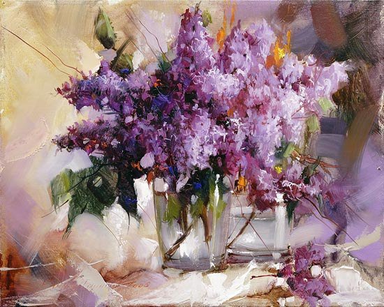 цветы в вазе - сирень - оригинал