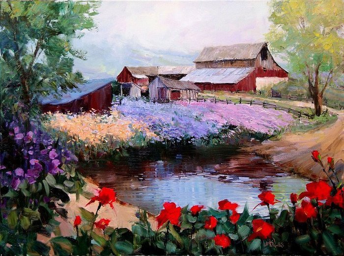 деревенский пейзаж - оригинал