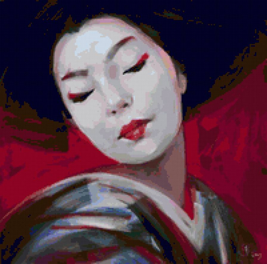 портрет женщины - японка - предпросмотр