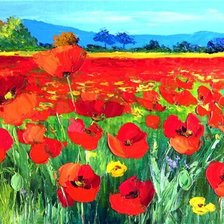 Схема вышивки «маки»