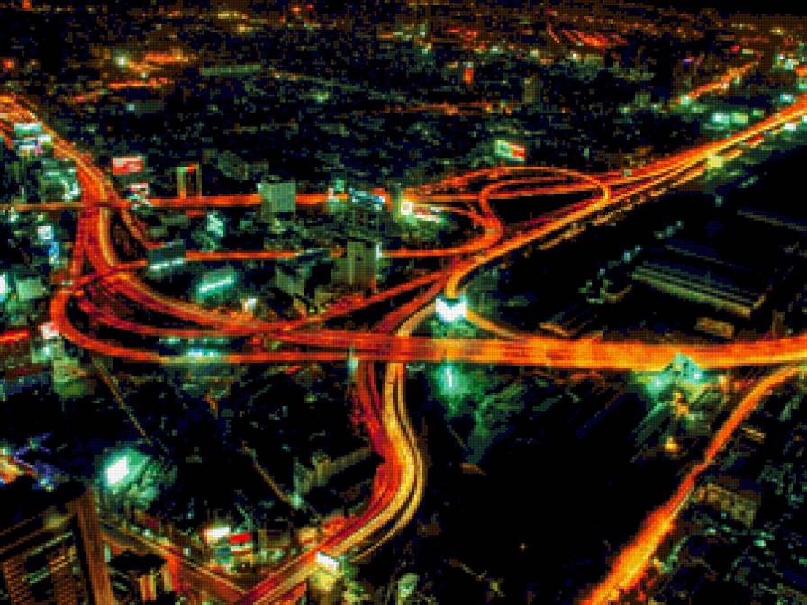 Магистраль - вечерний город, дорога - предпросмотр