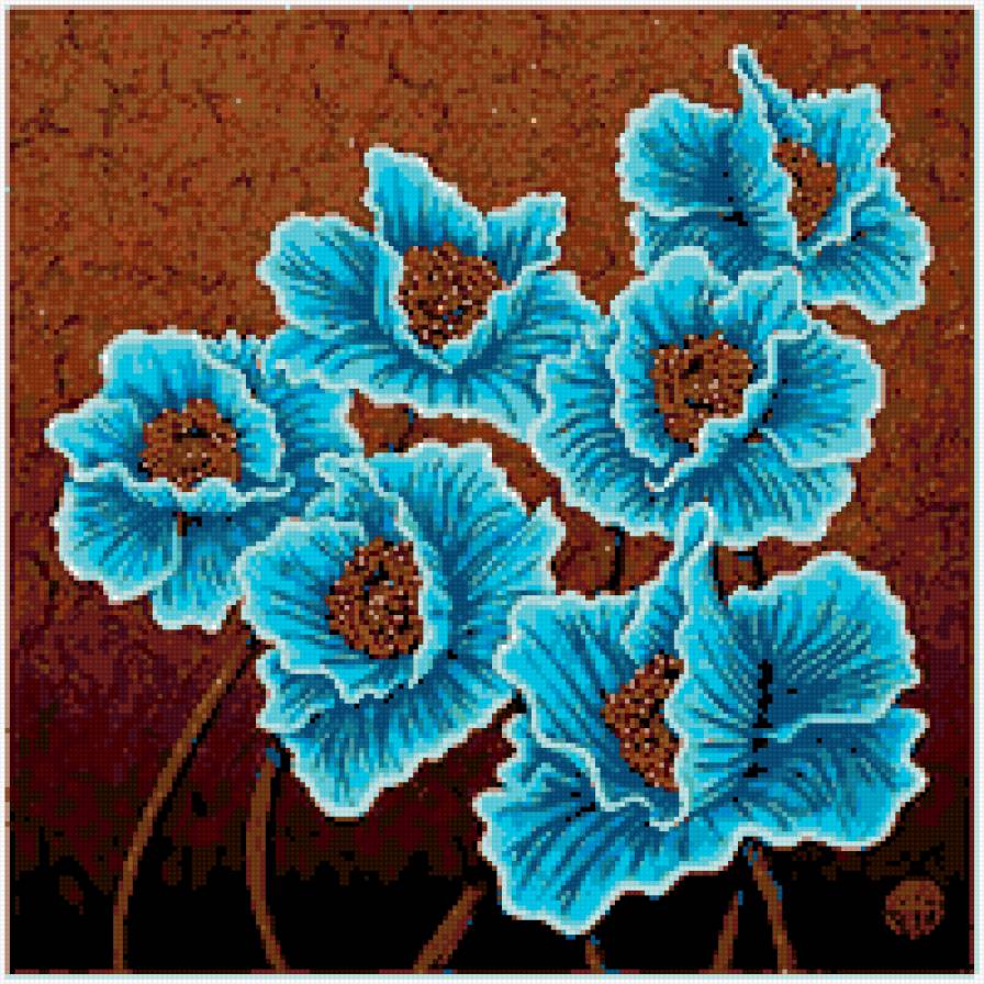 мак - подушка, цветы - предпросмотр