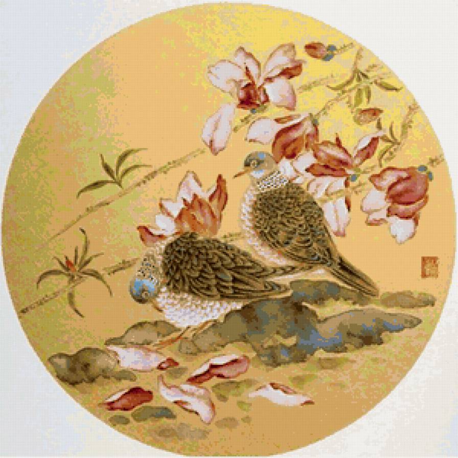 китайская живопись - цветы, птицы - предпросмотр