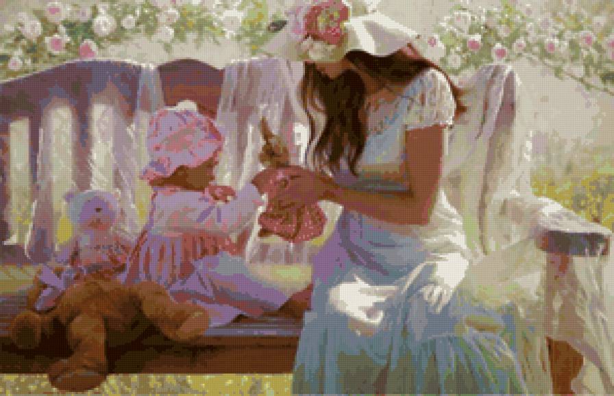 №115631 - девушка, картина, дети - предпросмотр