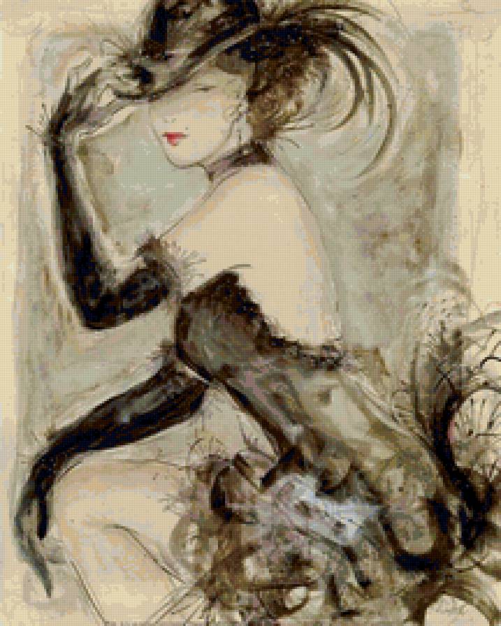 Ретро-гламур - карен дюпре, живопись - предпросмотр