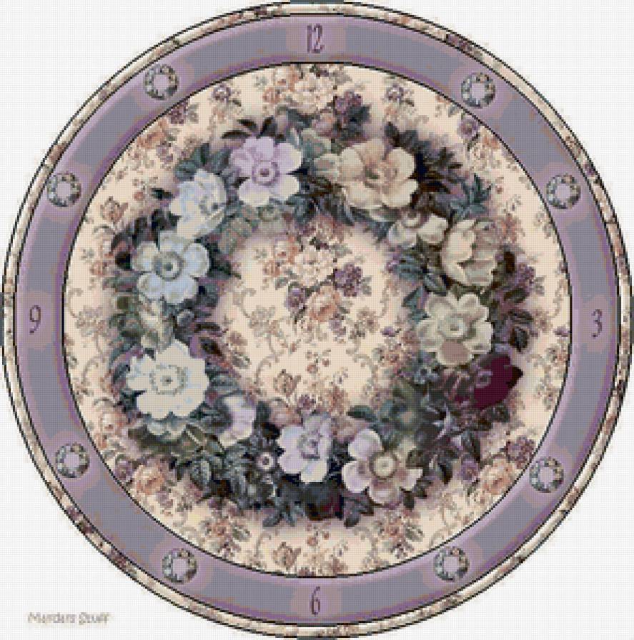 часы - часы, цветы - предпросмотр