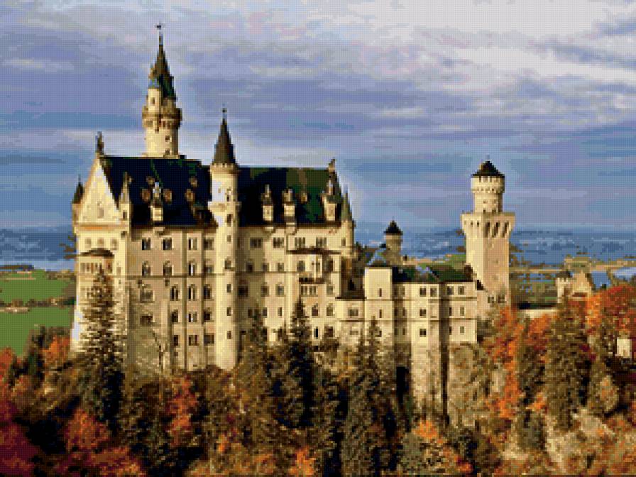 Замок  Нойшванштайн - дом, здание, пейзаж - предпросмотр