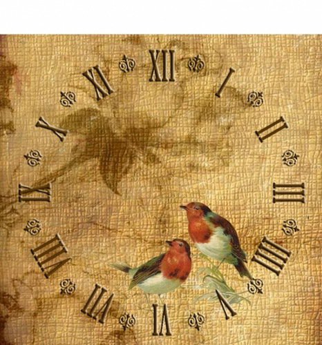 пара птичек - птицы, часы - оригинал