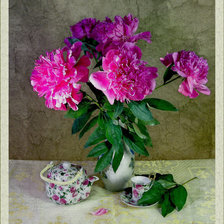 Схема вышивки «пионы»