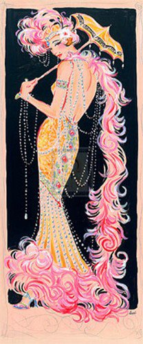 Ретро-гламур - карен дюпре, живопись - оригинал