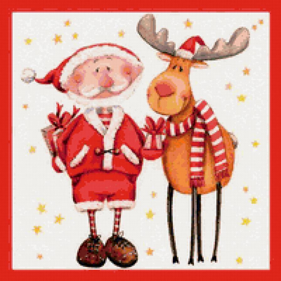 Санта - санта клаус, новый год, олени, праздник - предпросмотр