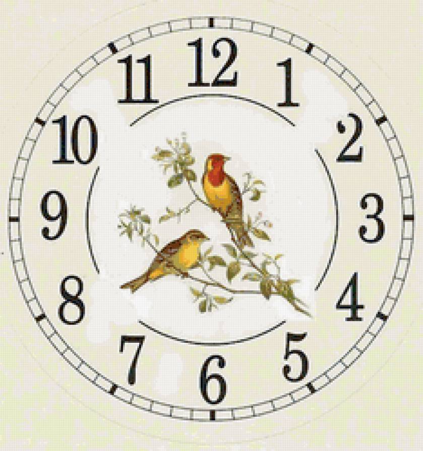 пара пташек - часы, птицы - предпросмотр