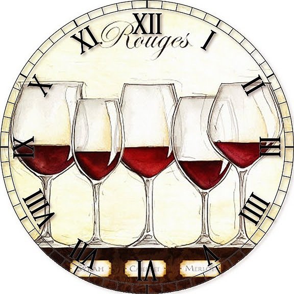 время дегустации 2 - часы, вино, бокалы - оригинал