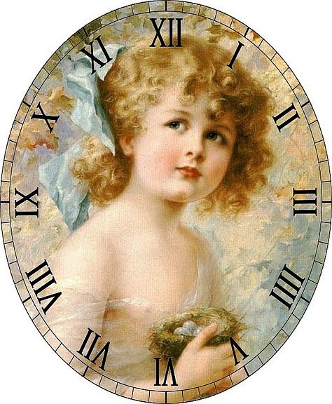 часы - часы, ребенок, винтаж, девочка, ретро - оригинал